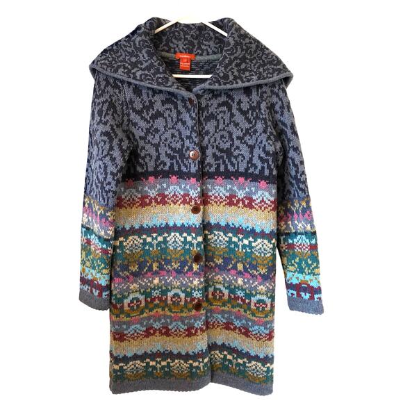 Sundance Sweaters - Sundance Womens Lambswool Nordic Fair Isle Cardigan Sweater Size Small